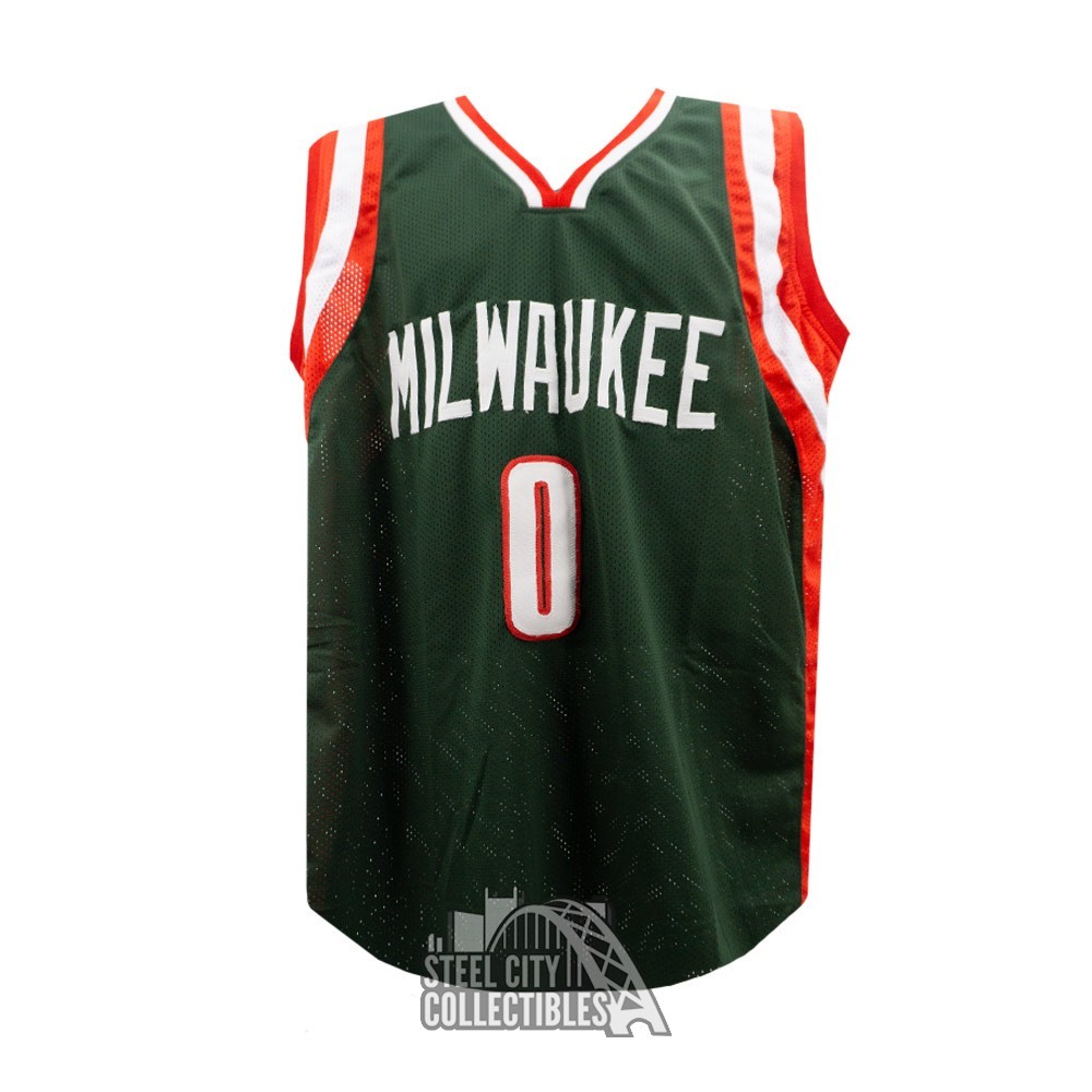 Damian Lillard Autographed Milwaukee Custom Green Basketball