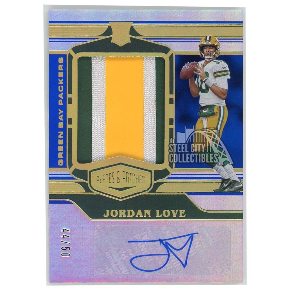 Jordan Love 2020 Panini Plates & Patches Rookie Patch Autograph