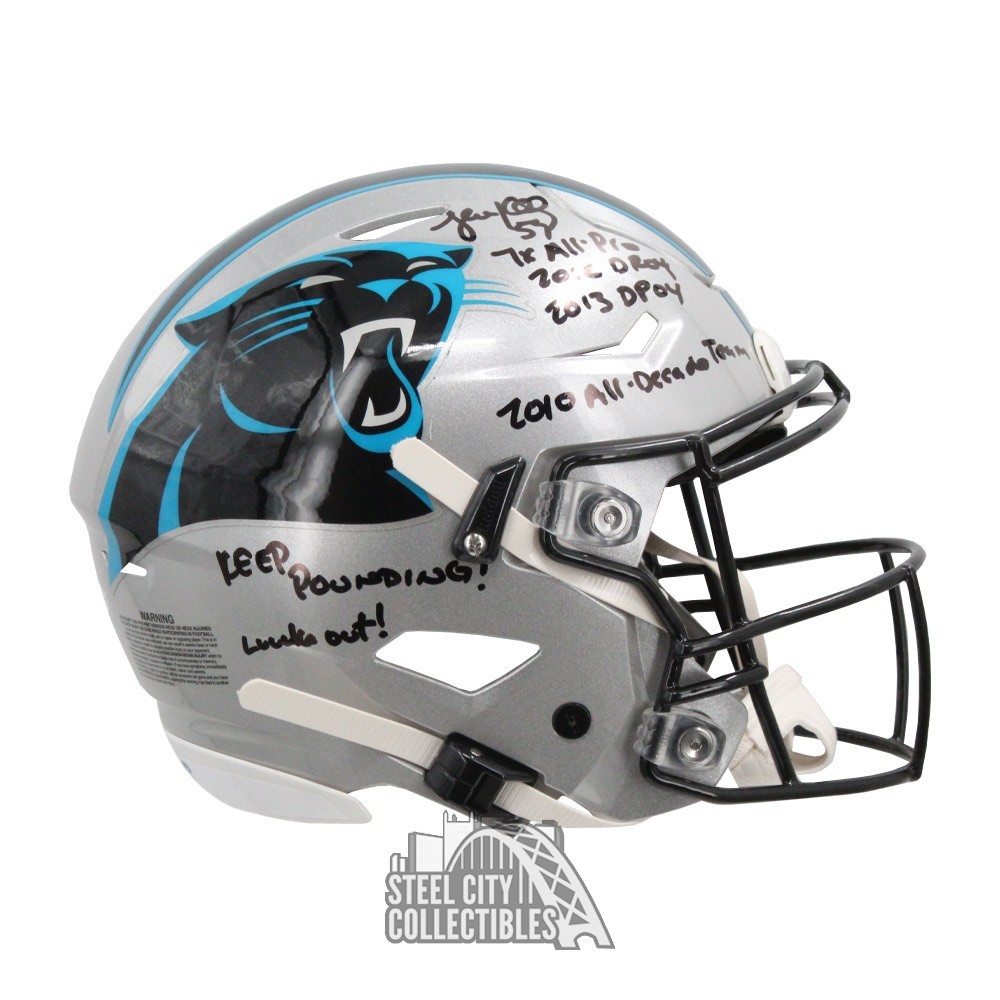 Luke Kuechly Autographed Carolina STATS Speed Flex Authentic Full Size Football Helmet BAS