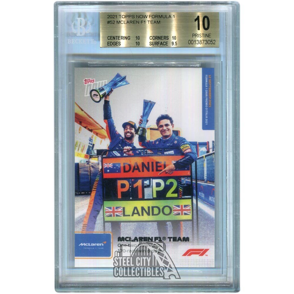 McLaren F1 Team 2021 Topps Now Formula 1 Racing Card #052 BGS 10 ...