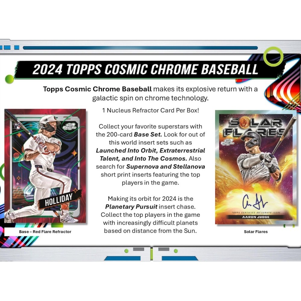2024 Topps Cosmic Chrome Baseball Hobby Box | Steel City Collectibles