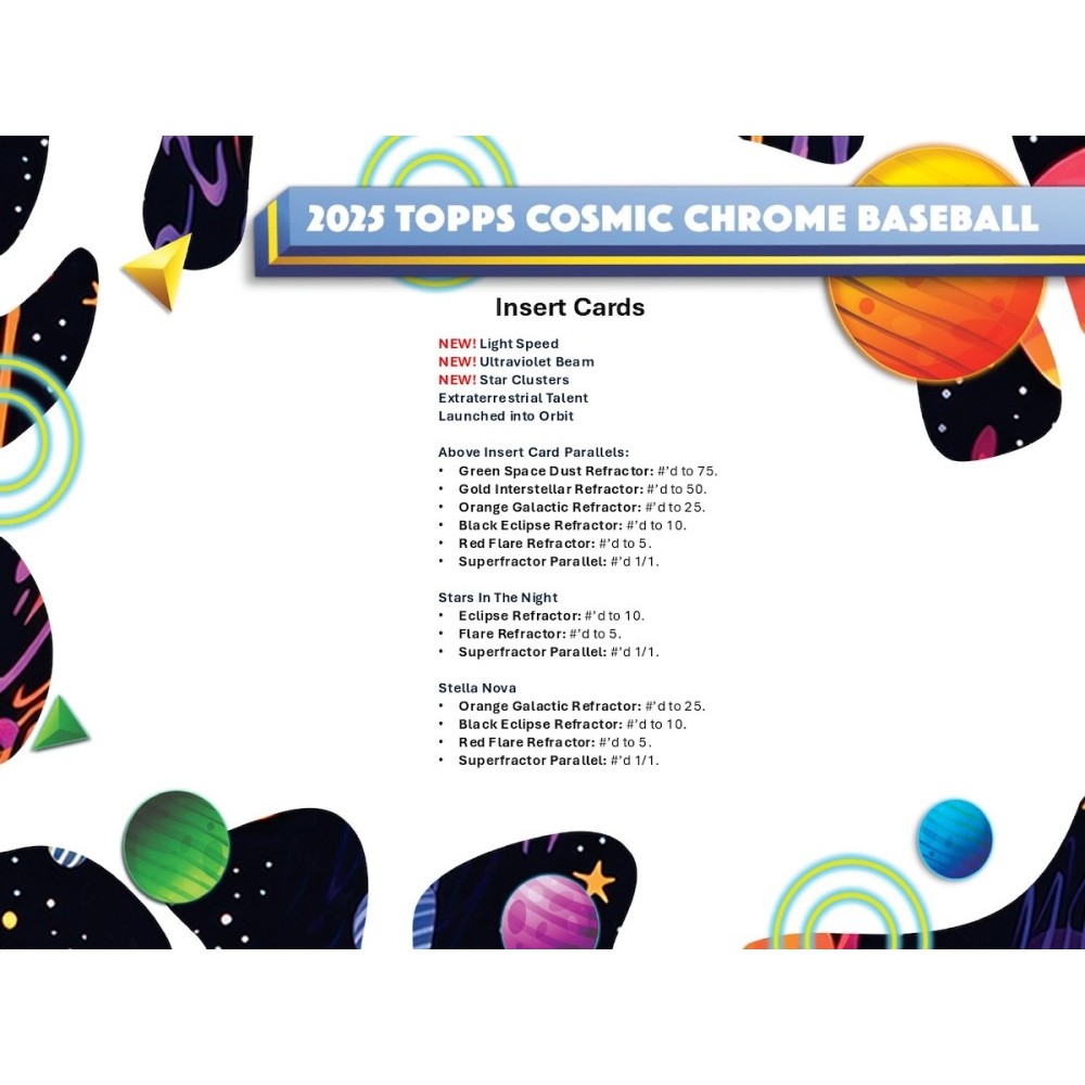 2025 Topps Cosmic Chrome Baseball Hobby Box | Steel City Collectibles