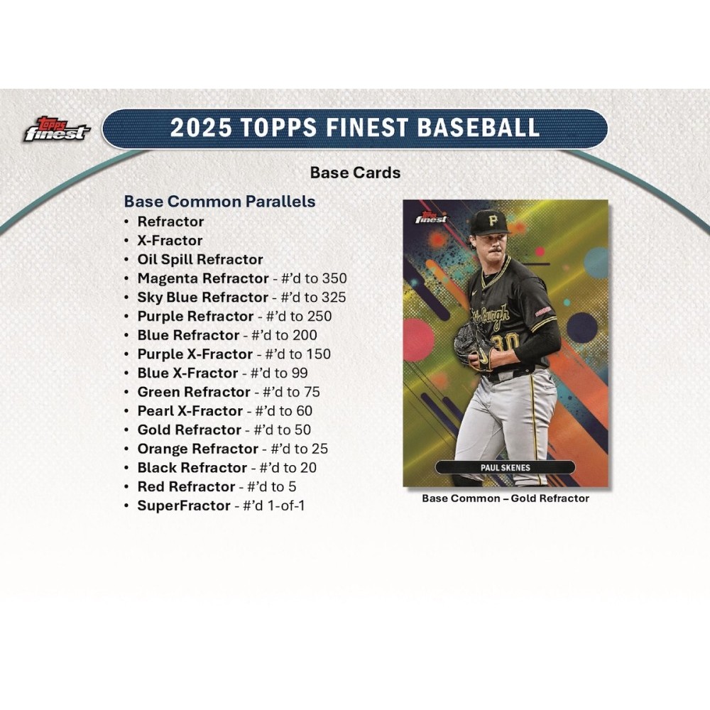 2025 Topps Finest Baseball Hobby Box | Steel City Collectibles