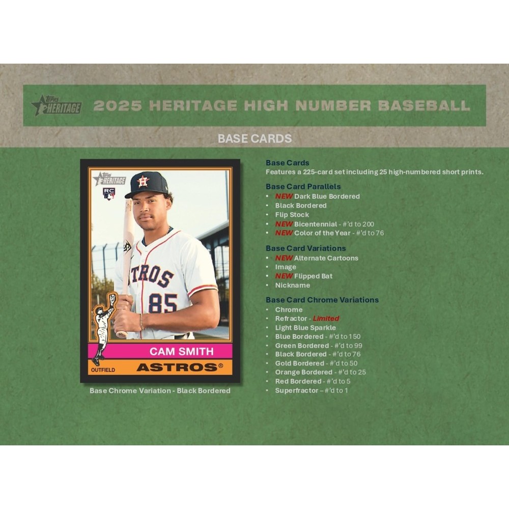 2025 Topps Heritage High Number Baseball Hobby Box Sealed Case - Baseball Collectibles