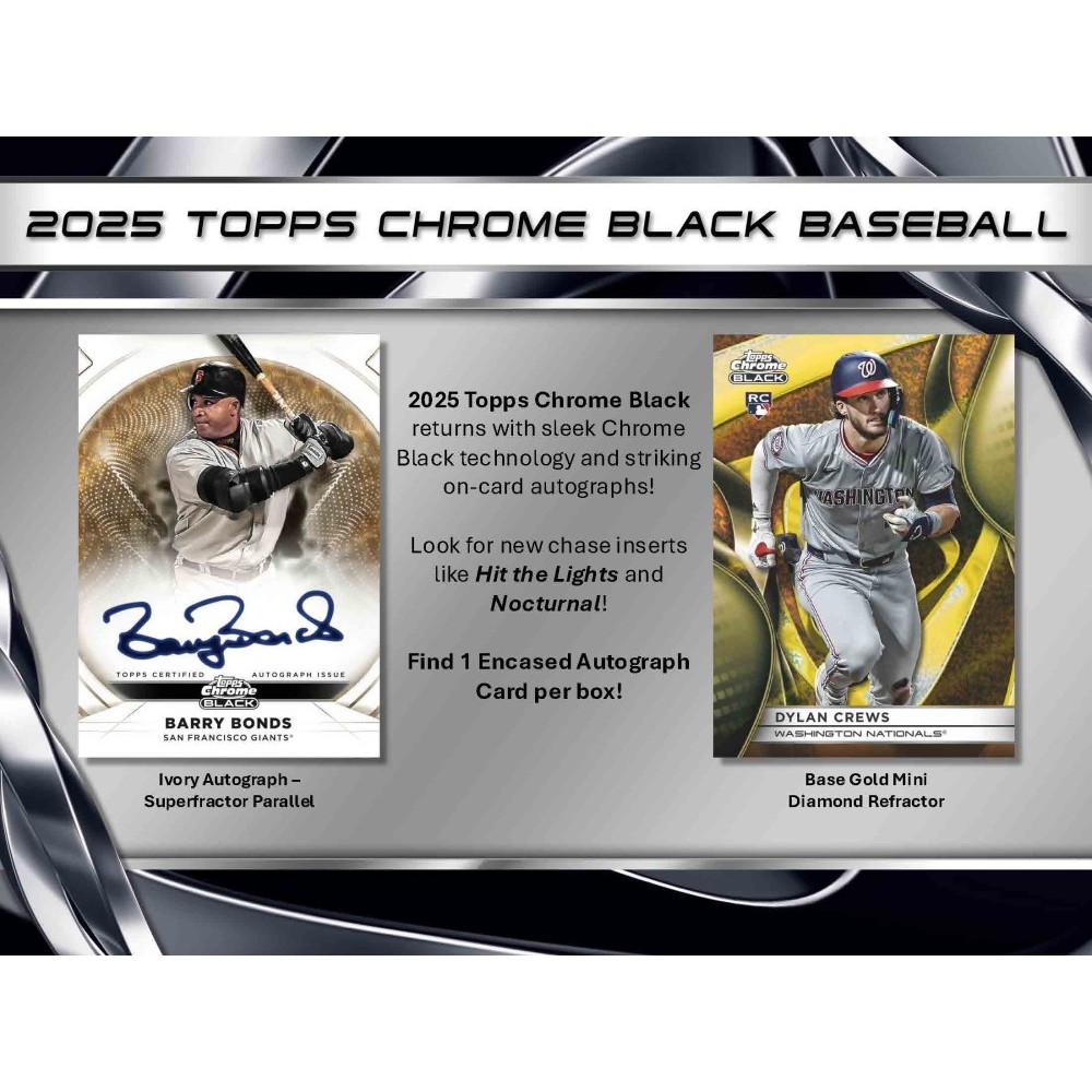 2025 Topps Chrome Black Baseball Hobby Box | Steel City