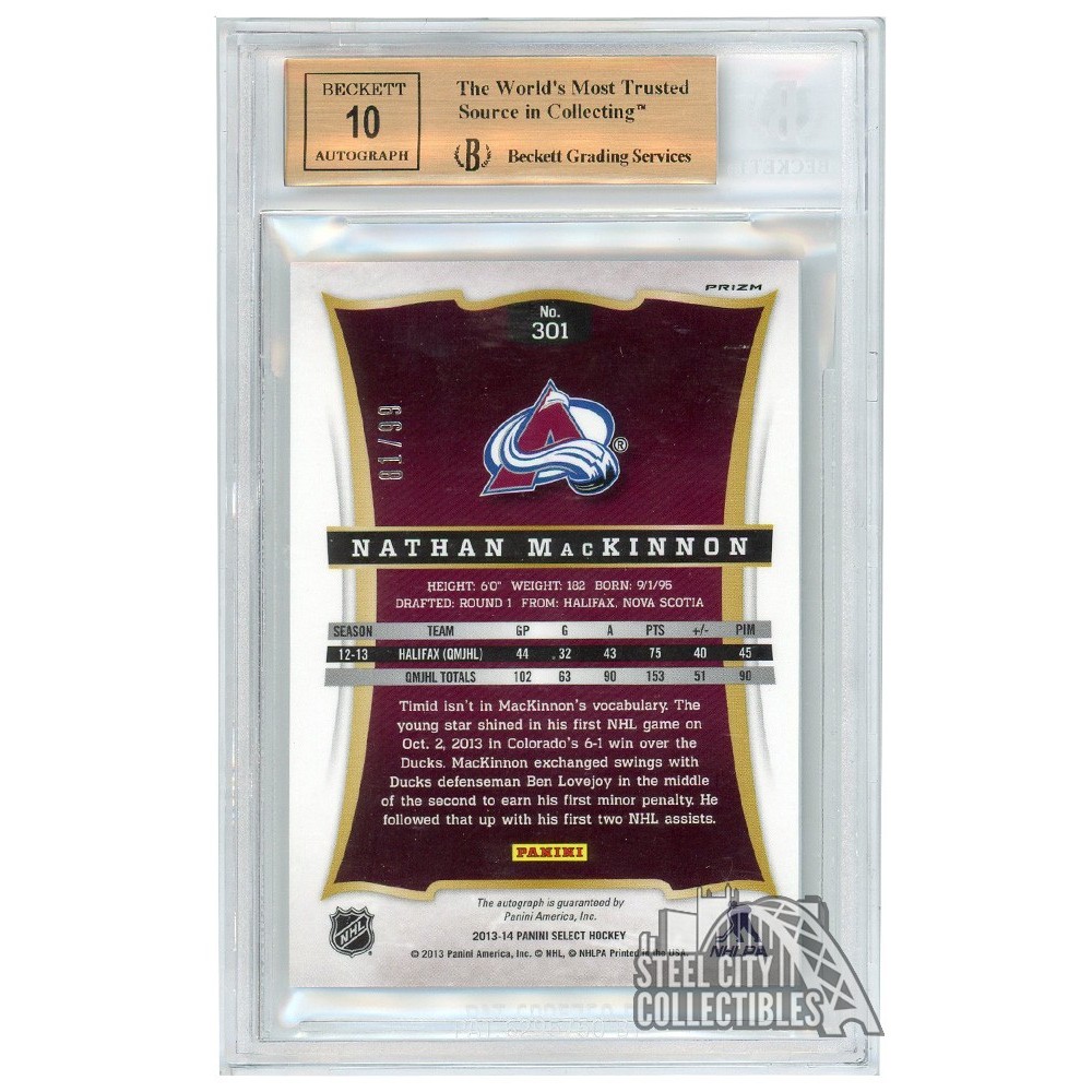 Nathan MacKinnon 2013-14 Panini Select Silver Prizm Autograph
