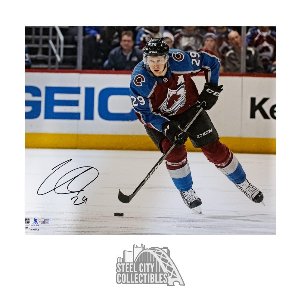 Nathan Mackinnon Autographed Avalanche 16x20 Photo Fanatics Steel