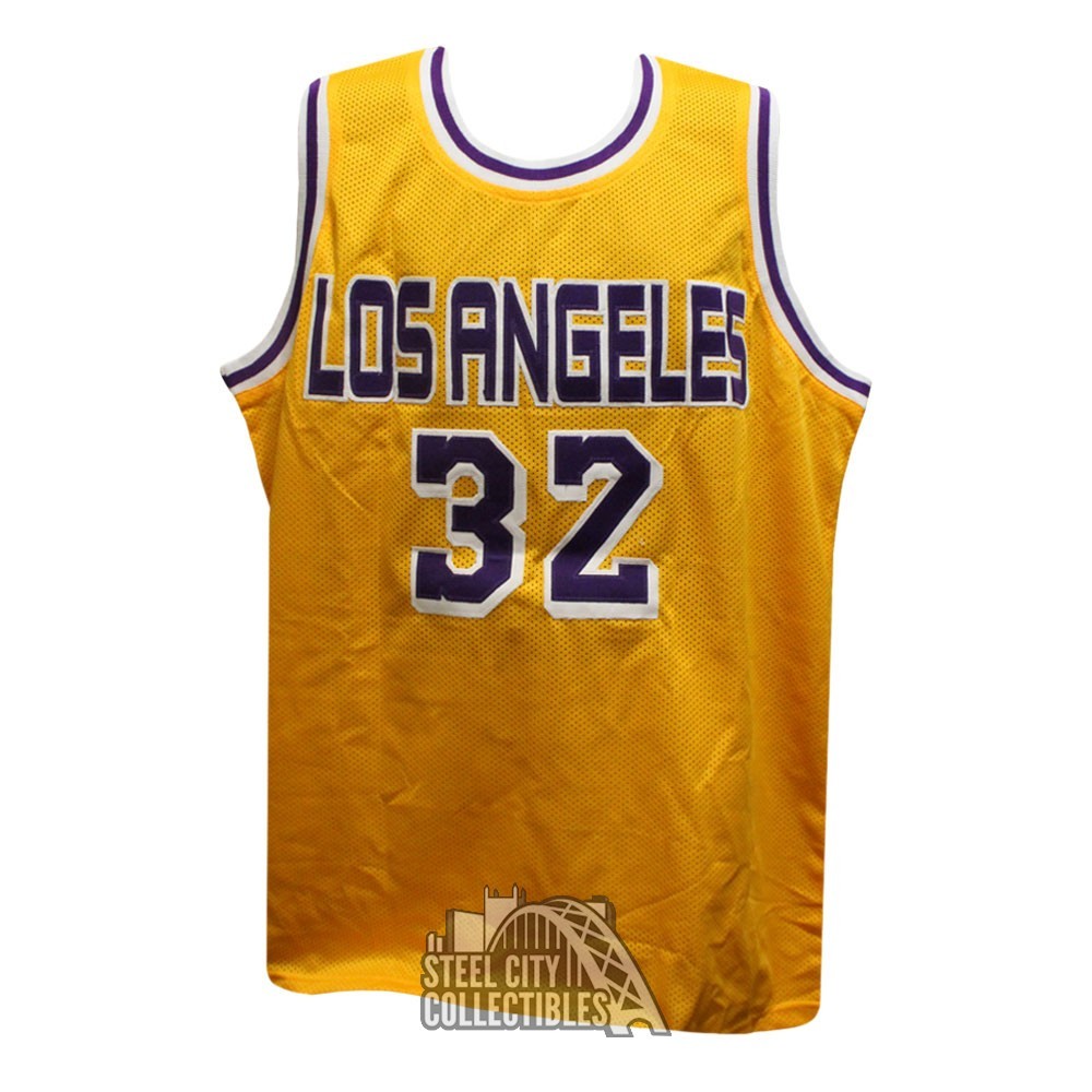 Magic Johnson Autographed Los Angeles Mitchell & Ness Yellow Basketball Jersey - BAS