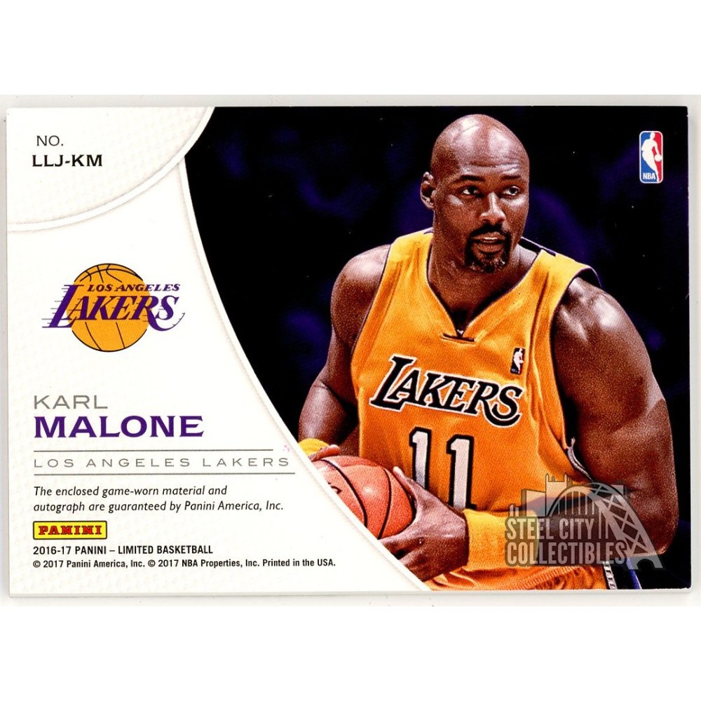 Karl Malone 2016-17 Panini Limited Legends Blue Patch Autograph