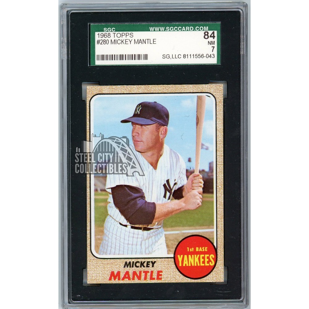 Mickey Mantle 1968 Topps Baseball Card #280 SGC 7 | Steel City