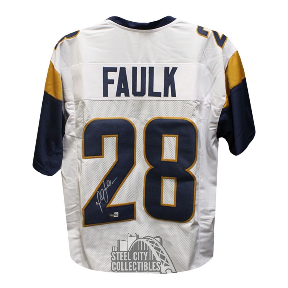 Marshall Faulk Autographed St Louis Custom White Football Jersey - BAS COA