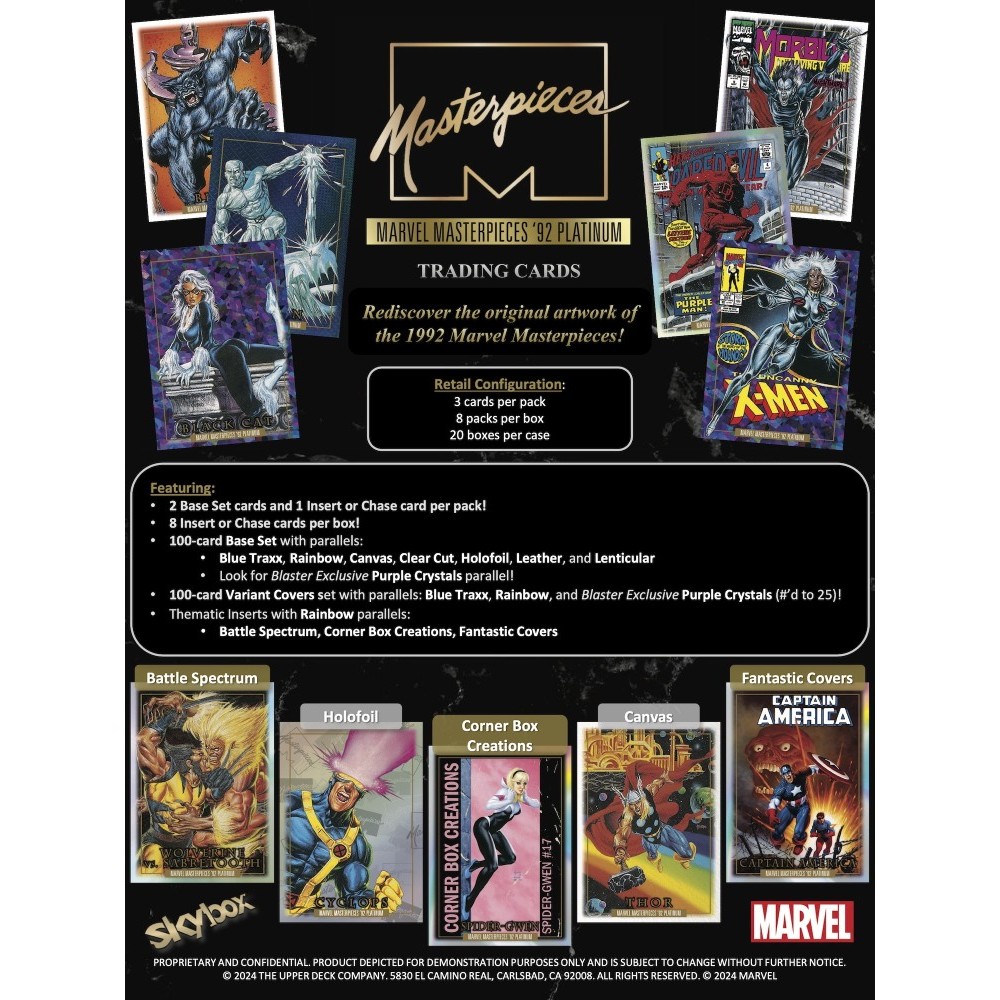 2024 Upper Deck Marvel Masterpieces '92 Platinum Blaster 20-Box