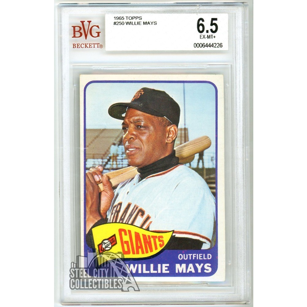 Willie Mays 1965 Topps Card #250 BVG 6.5 EX-MT+ (Cracked Slab