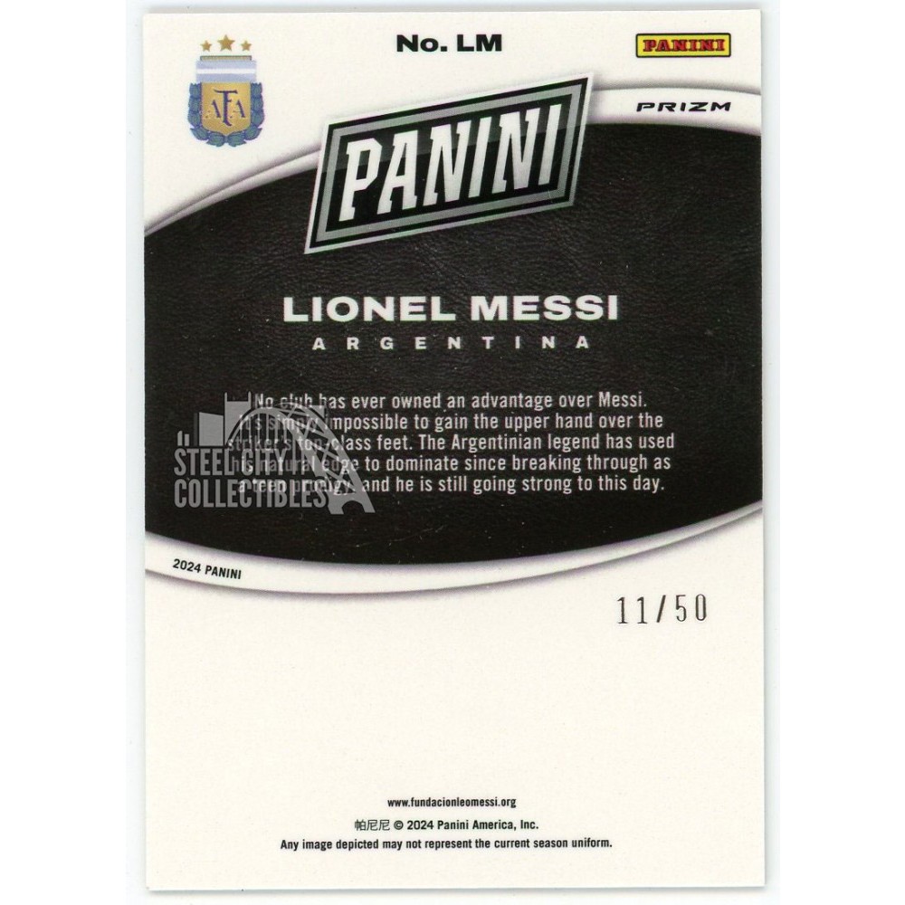 Lionel Messi 2024 Panini Black Friday Splash of Color Card #LM /50
