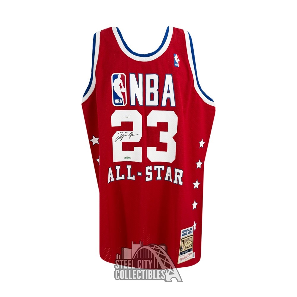 Michael Jordan Autographed 1989 All Star Team Mitchell & Ness