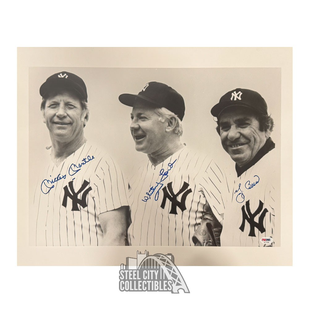 Mickey Mantle, Whitey Ford, Yogi Berra Autographed New York