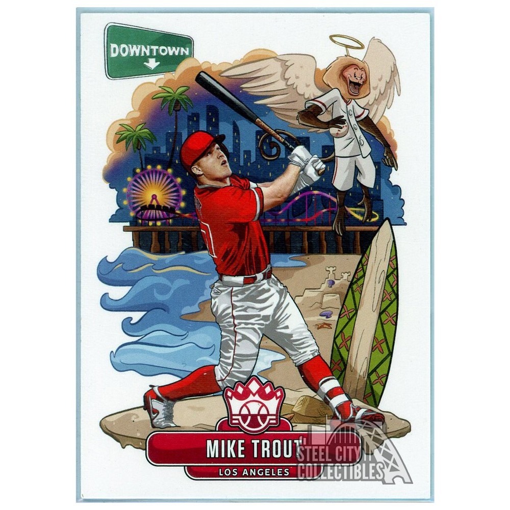 Mike Trout 2019 Panini Diamond Kings Downtown Baseball Card D5 Steel