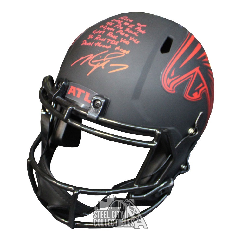 Michael Vick Autographed Atlanta 7 Inscription Eclipse Full Size Replica  Football Helmet - BAS