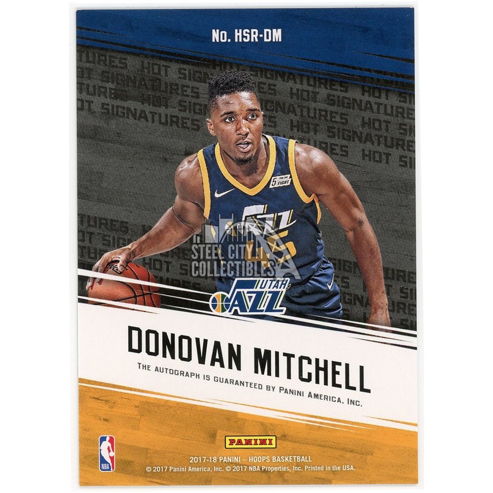 Donovan Mitchell 2017-18 Panini NBA Hoops Hot Signatures Rookie