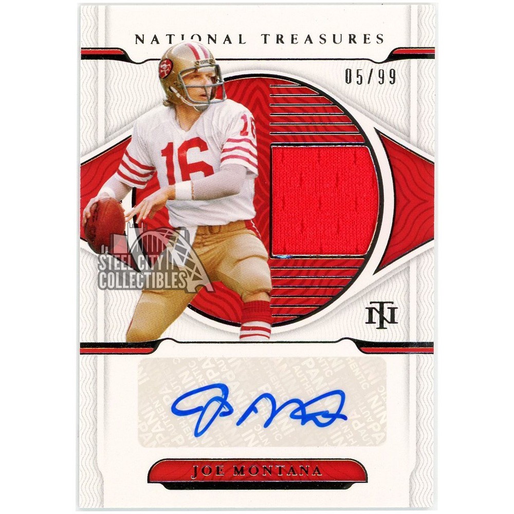 Joe Montana 2021 Panini National Treasures Jersey Auto 5/99
