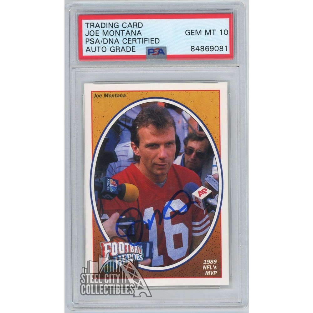 Joe Montana 1991 Upper Deck Football Heroes Autograph Card 6 Of 9
