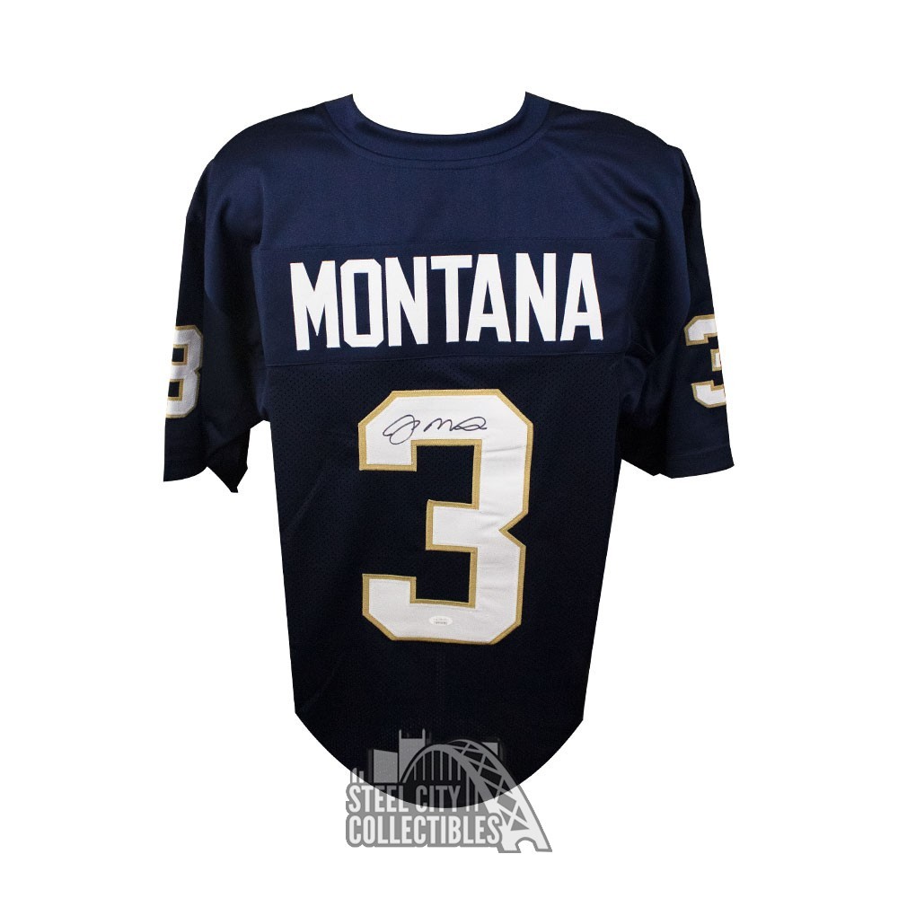 Joe Montana Autographed Notre Dame Custom Navy Football Jersey