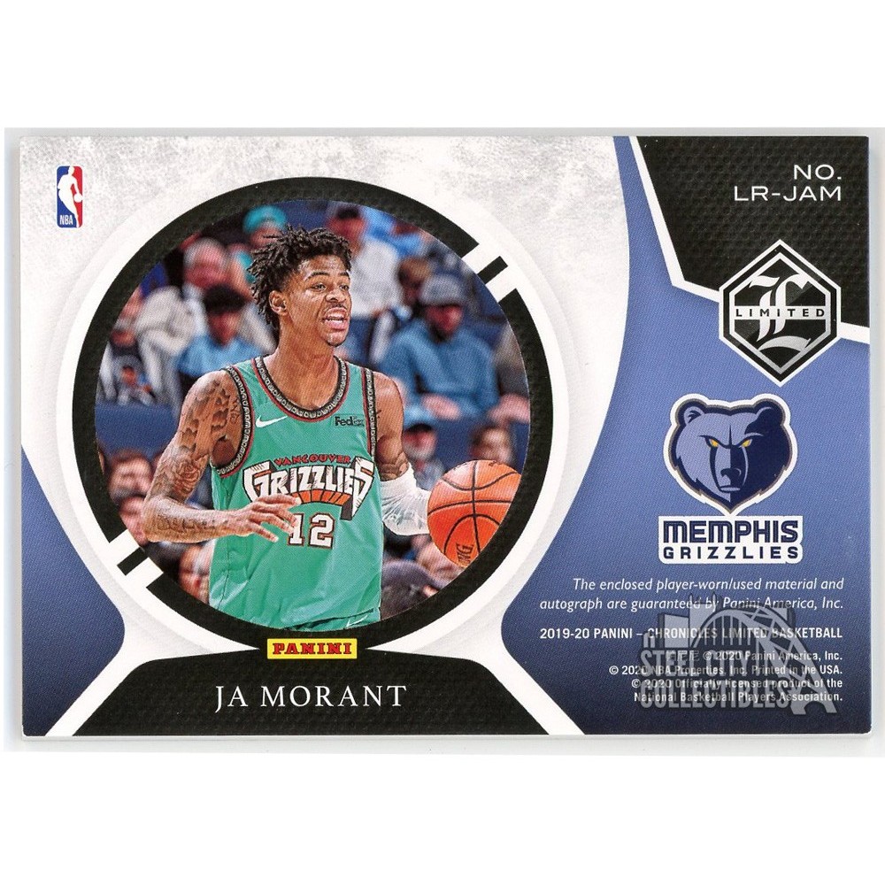 Ja Morant 2019-20 Panini Chronicles Limited Rookie Patch