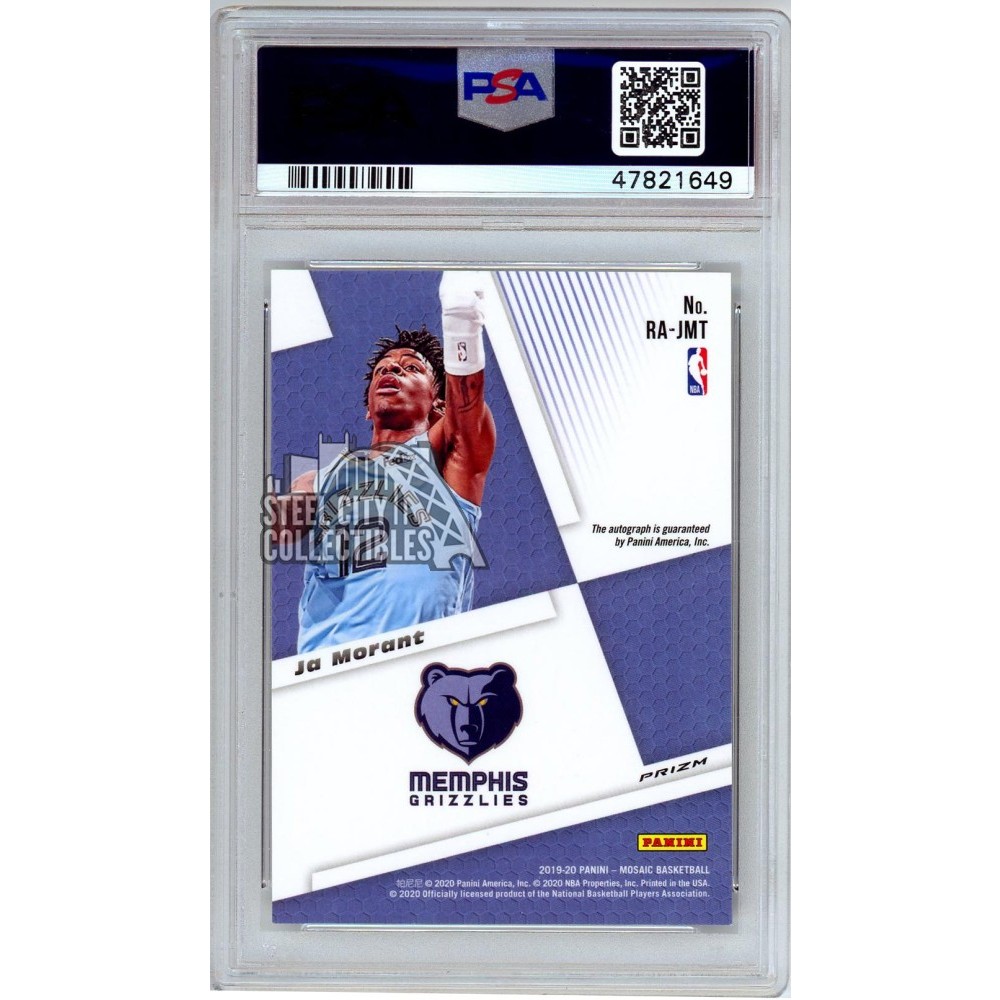 Ja Morant 2019-20 Panini Mosaic Rookie Prizm Autograph Card PSA 10 
