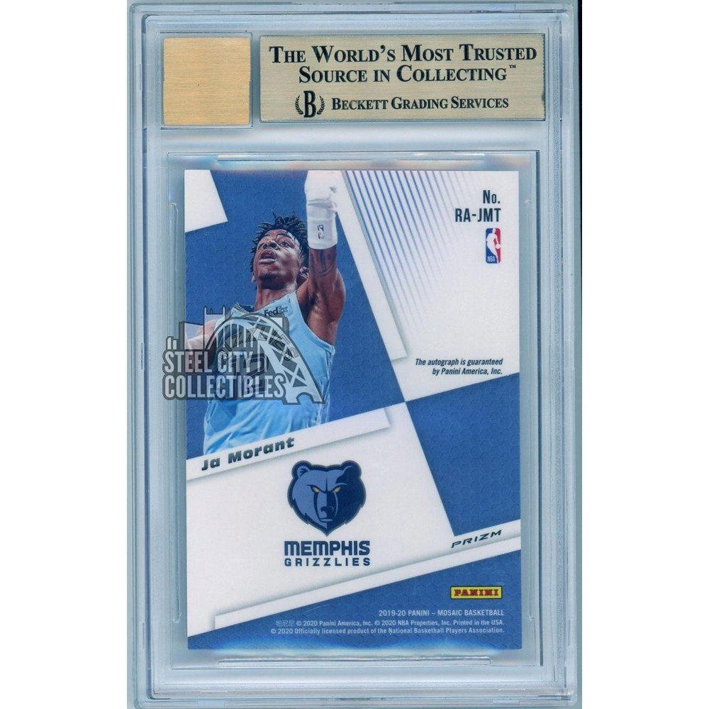 Ja Morant 2019-20 Panini Mosaic Rookie Red Fusion Prizm Auto Card