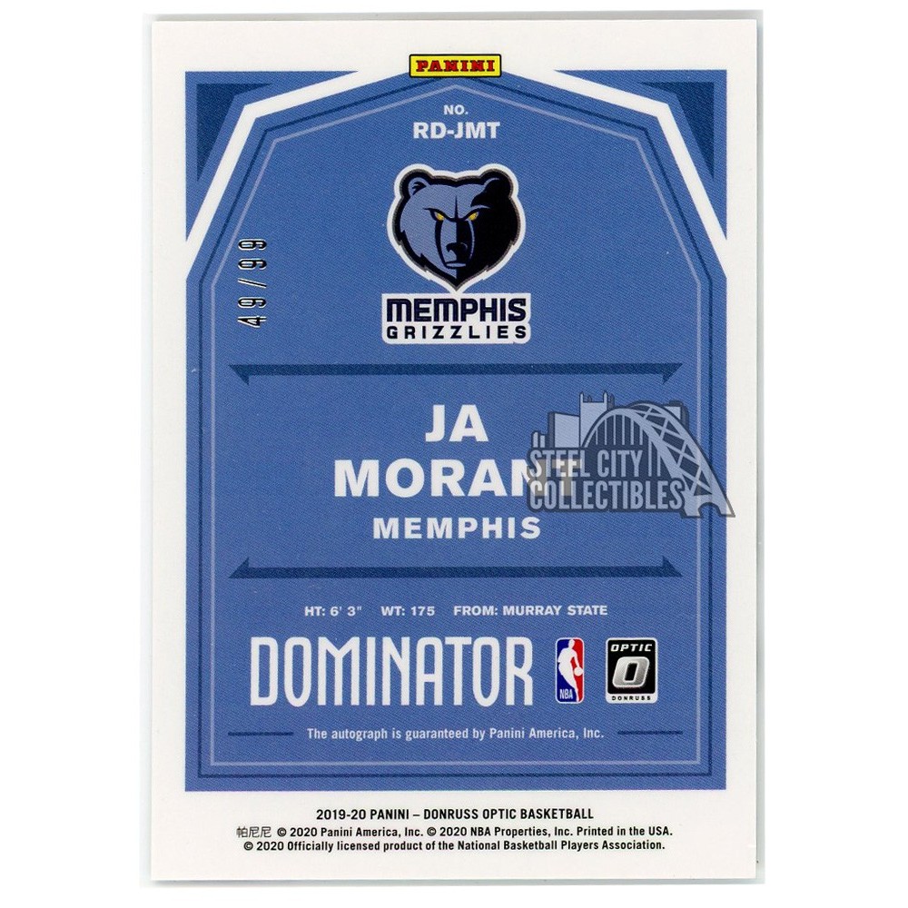 Ja Morant Signed Grizzlies 34x42 Custom Framed LED-Backlit Jersey Display with 2019-20 Hoops #297 RC & 2019-20 Donruss Optic #168 RR RC (Panini & PSA 10)