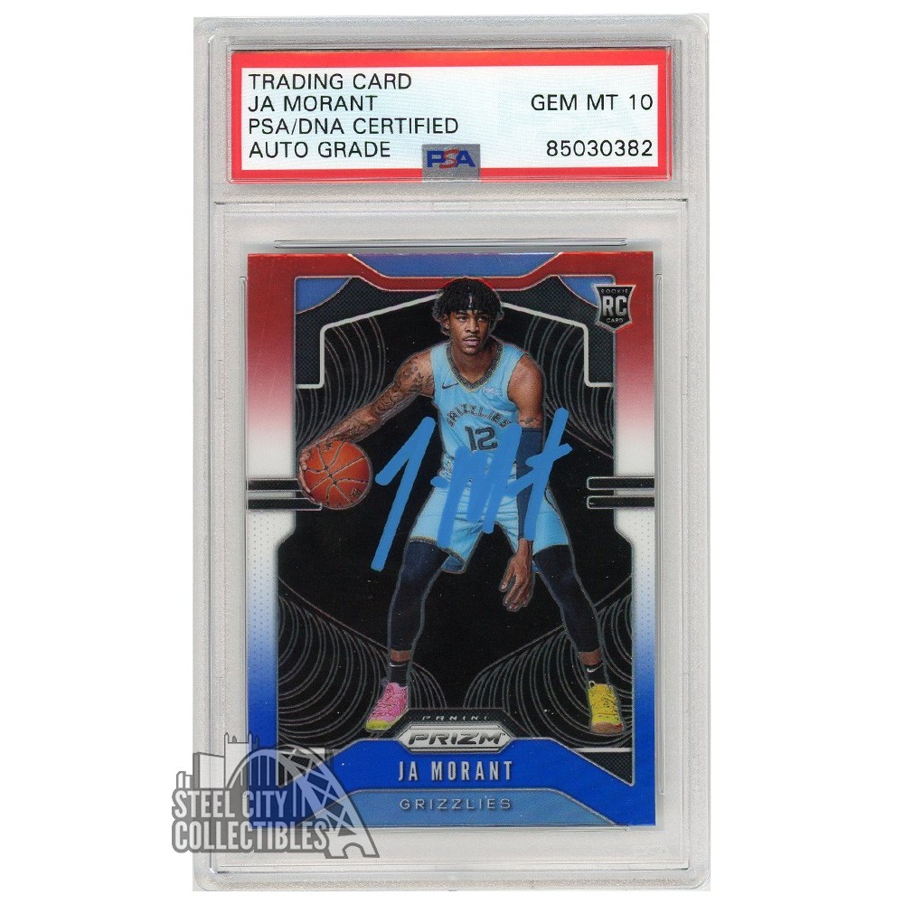ja morant graded card Ja Morant Autographed 2019-20 Panini Prizm Rookie Card #249 Memphis  Grizzlies Auto Grade Gem Mint 10 Beckett BAS Stock #220782