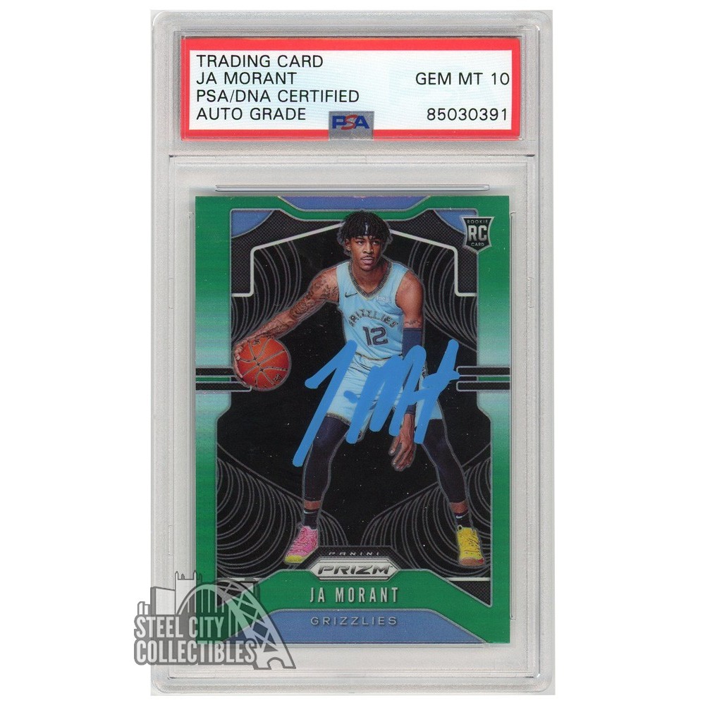 Ja Morant 2019-20 Panini Prizm Green Autograph Rookie Card #249 