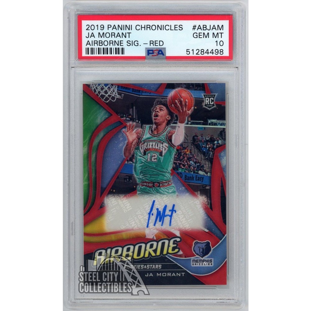 Ja Morant 2019-20 Panini Chronicles R&S Airborne Rookie Auto Card