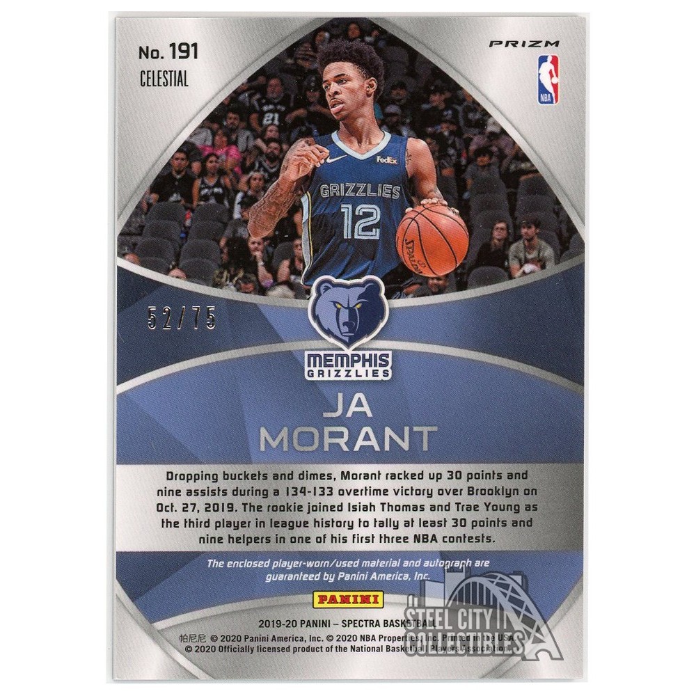 当社の Panini 2019-20 Morant Ja Spectra Patch Rookie Celestial その他