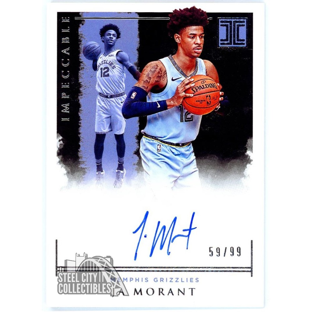 Ja Morant 2019-20 Panini Impeccable Rookie Autograph Card #IR-JMT