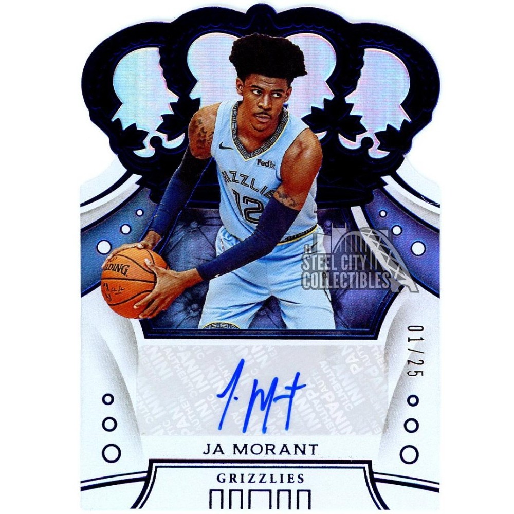 Ja Morant 2019-20 Panini Crown Royale Blue Rookie Autograph Card