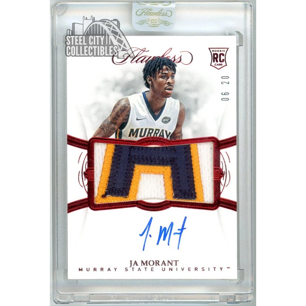 Ja Morant 2019-20 Panini Flawless Ruby Rookie Patch Autograph Card