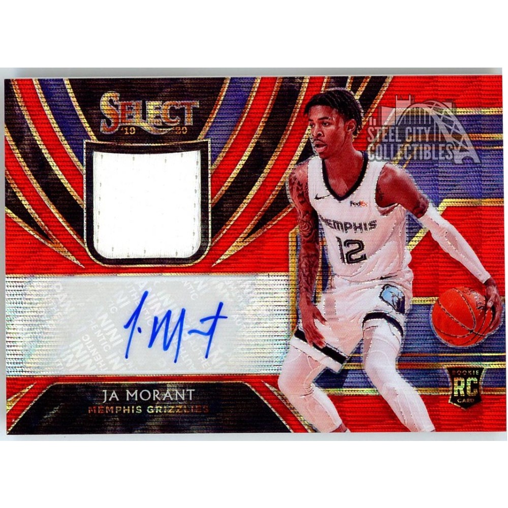 Ja Morant 2019-20 Panini Select Red Prizm Rookie Patch Autograph