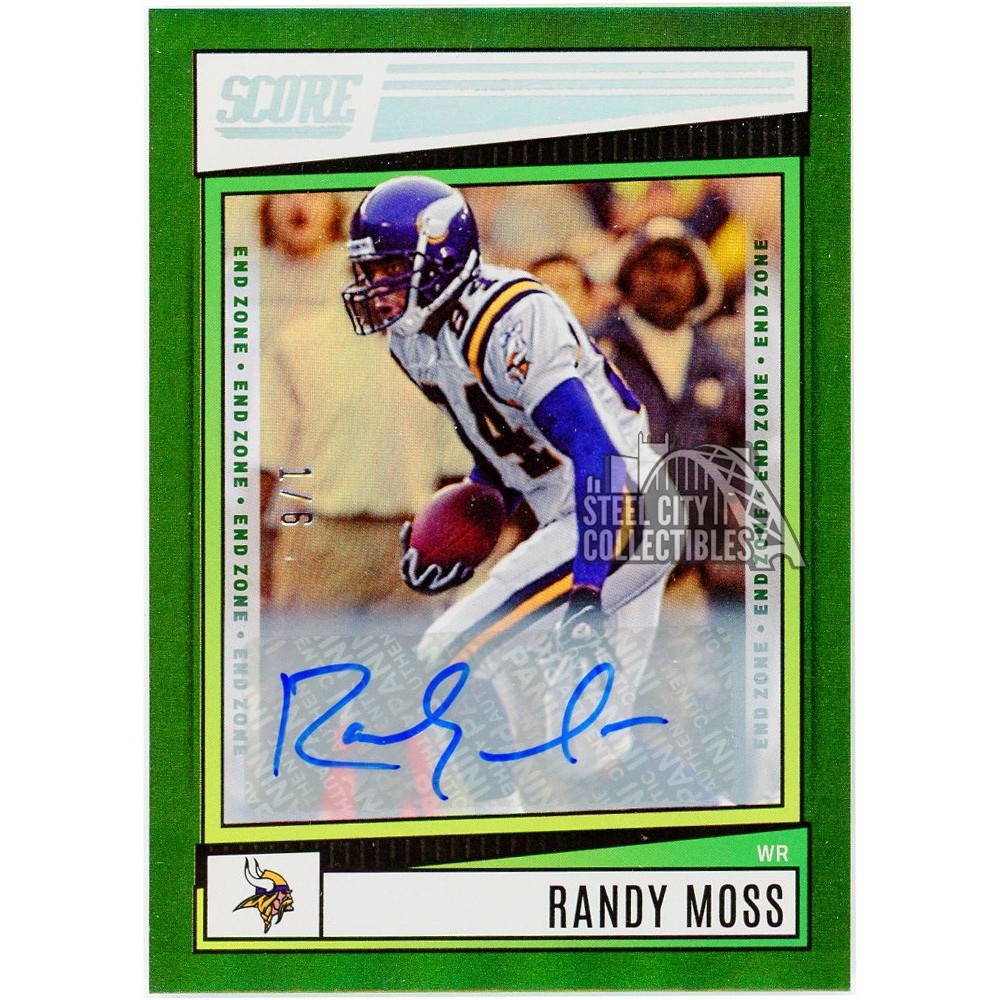 Randy Moss 2022 Panini Score End Zone Green Auto 1/6 | Steel City ...