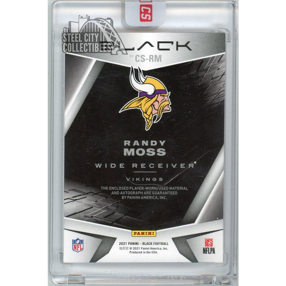 Randy Moss 2021 Panini Black Capstones Quad Patch Autograph Card
