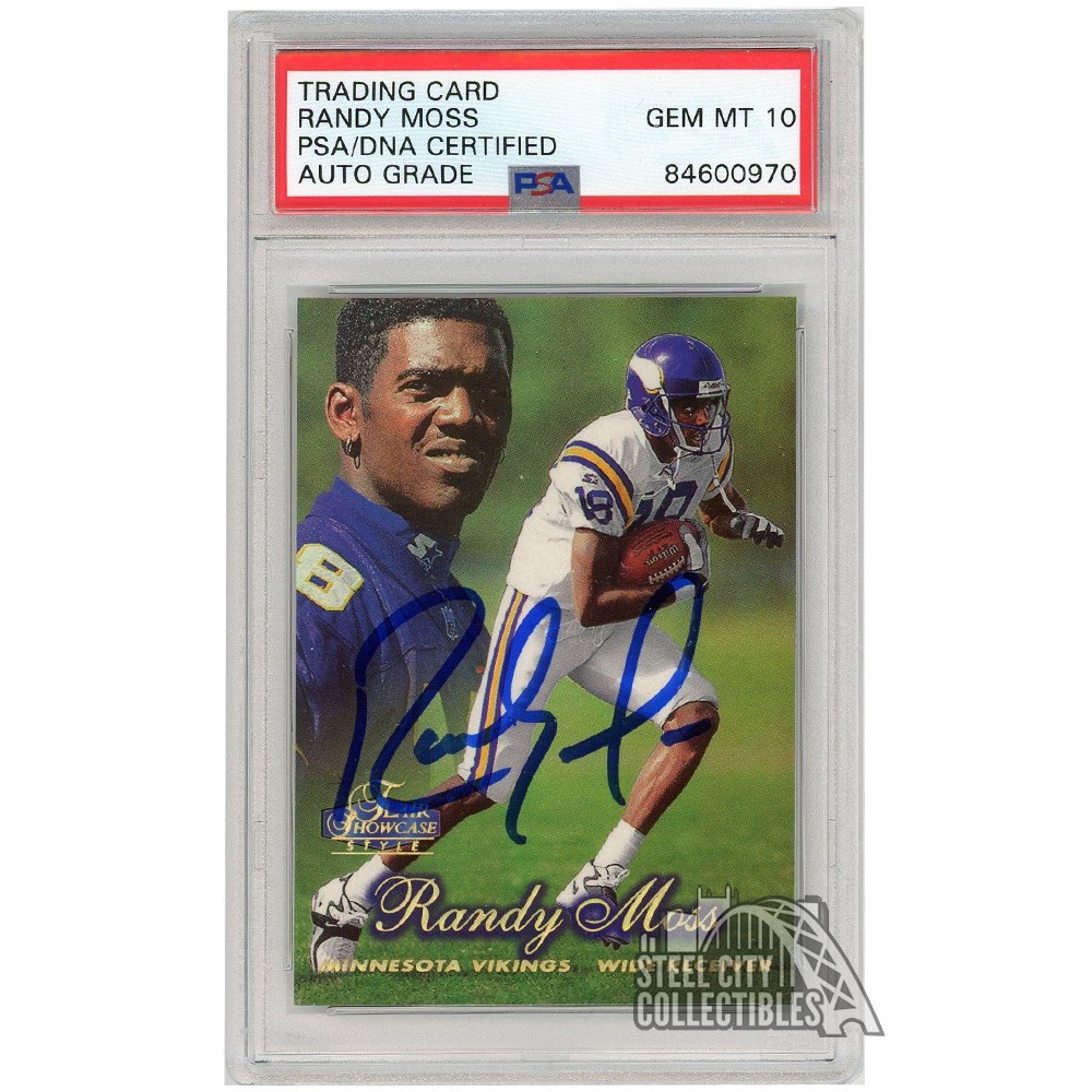 Randy Moss 1998 Flair Showcase Autograph Rookie Card RC #225 PSA