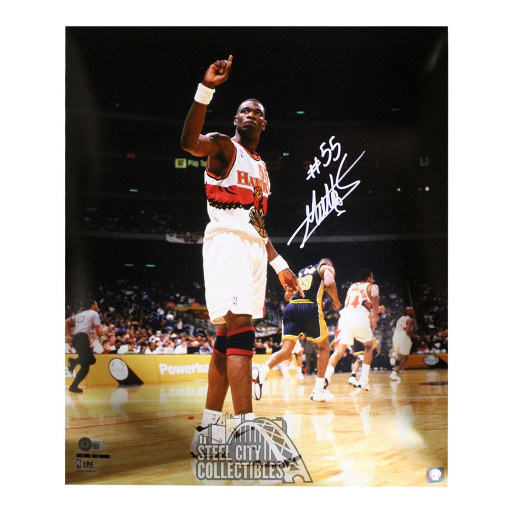 Dikembe Mutombo Blue Denver Nuggets Autographed Mitchell