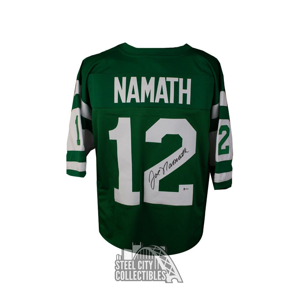 Joe Namath Autographed New York Jets Green Custom Jersey - BAS