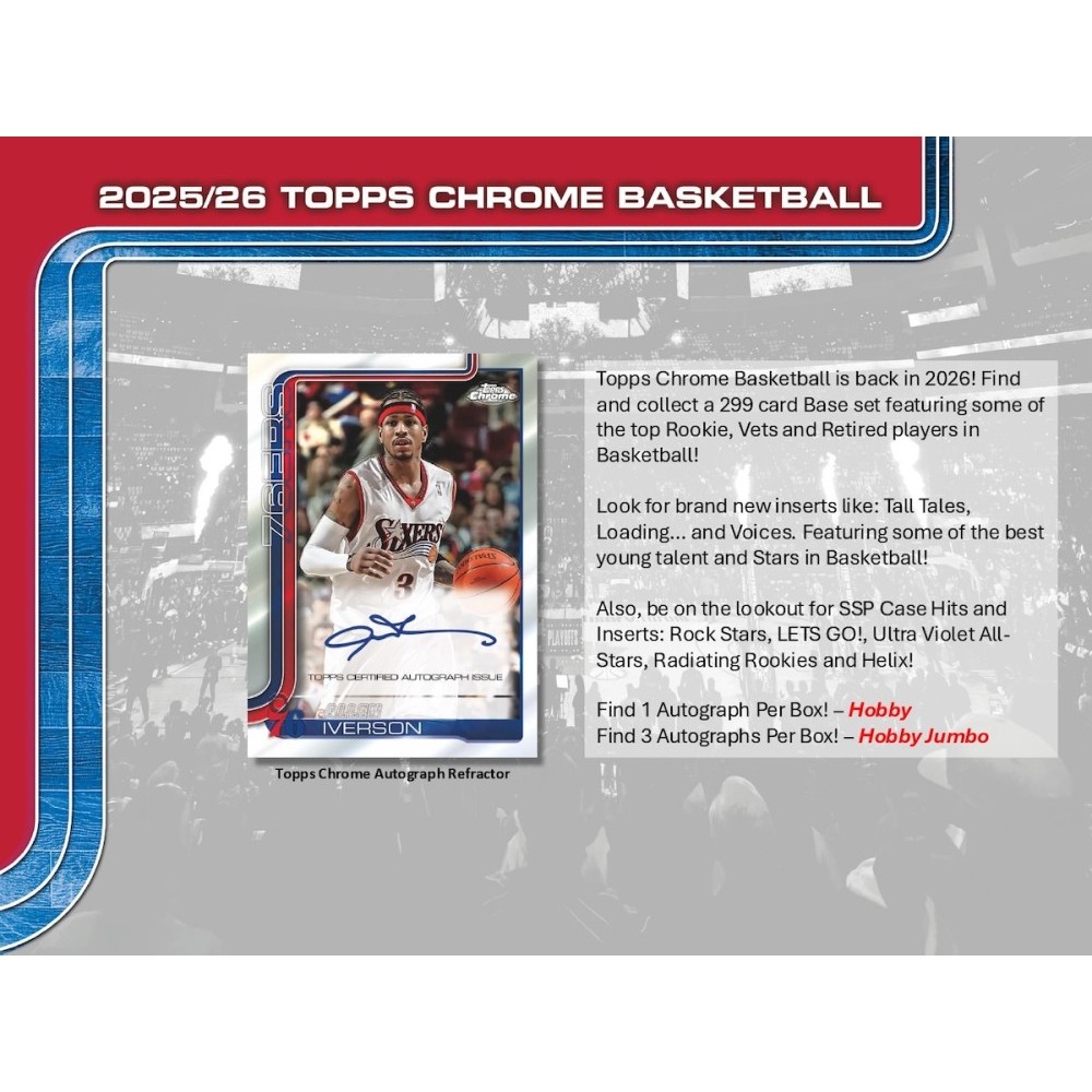 2025-26 Topps Chrome Basketball Hobby Jumbo 8-Box Case | Steel