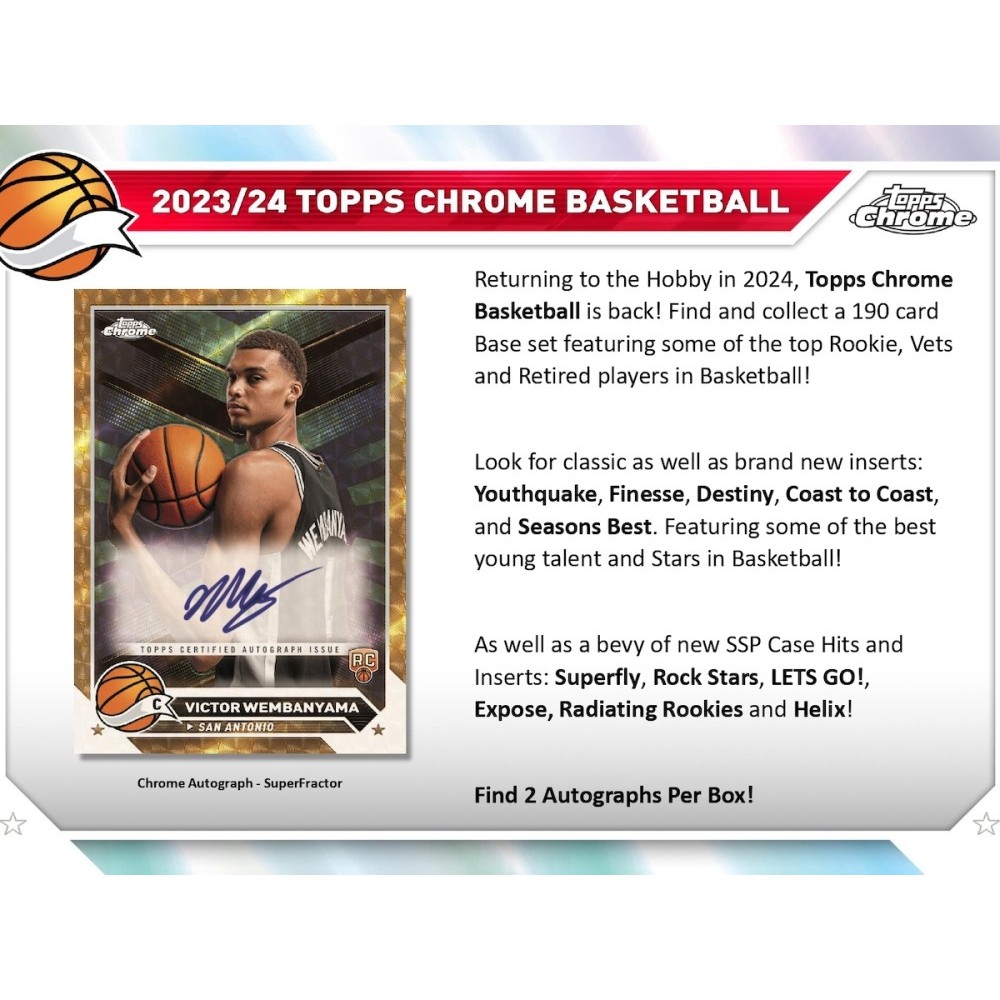 2023-24 Topps Chrome Basketball Hobby Box | Steel City