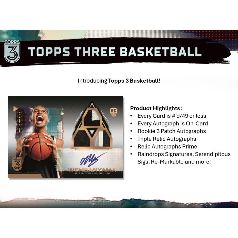 2023-24 Topps Three Basketball Hobby Box | Steel City