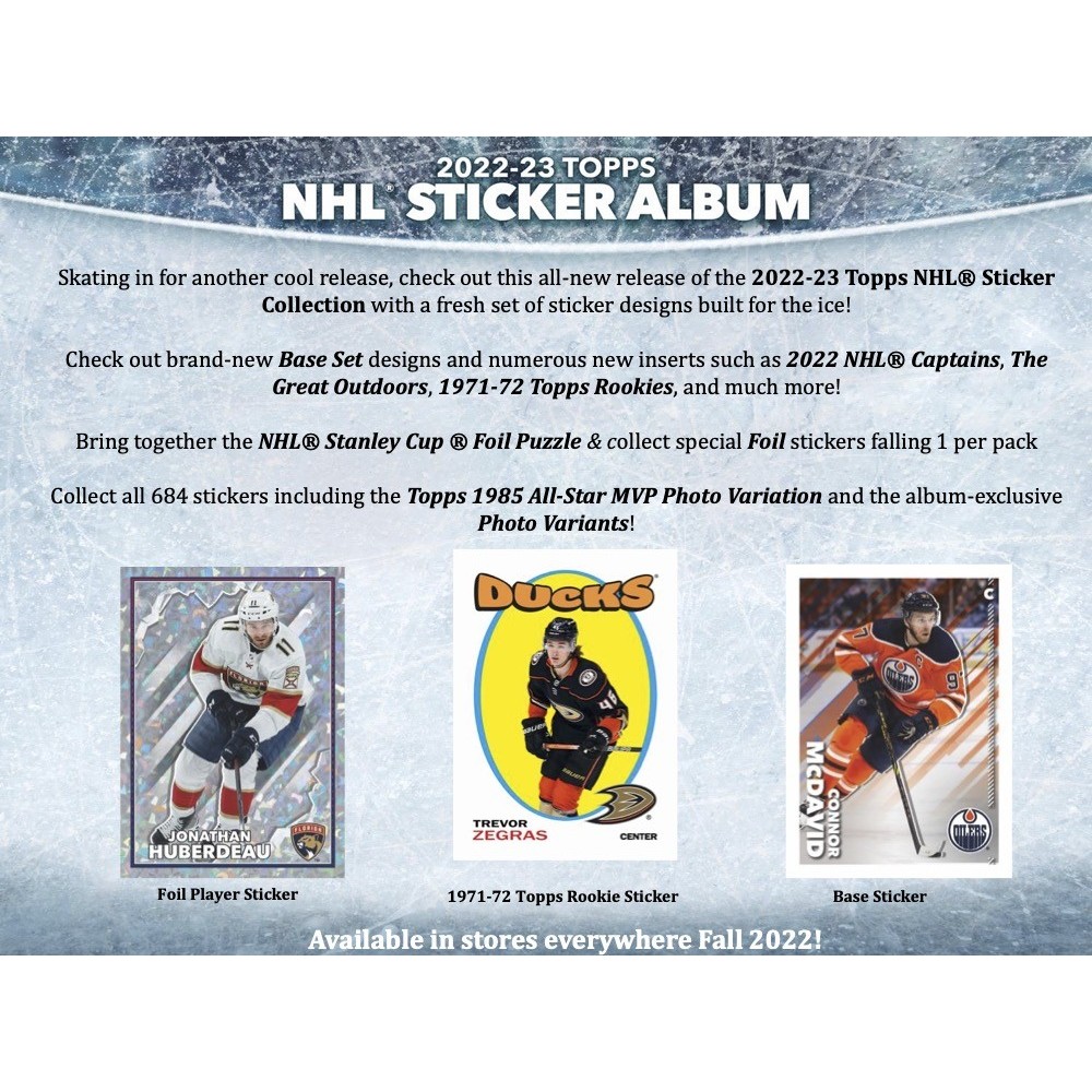 202223 Topps NHL Sticker Collection Hockey Box w/Album Steel City