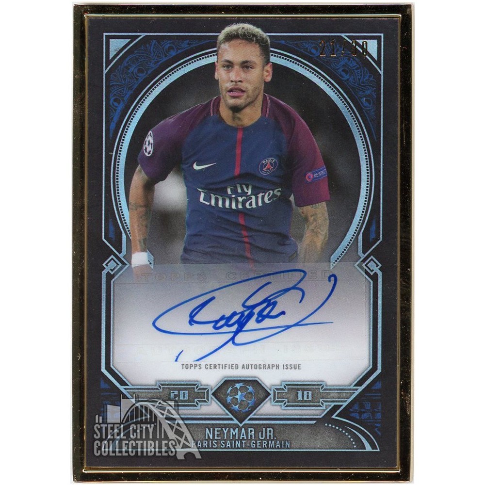 Neymar Jr 2017-18 Topps Museum UEFA Framed Autograph Card