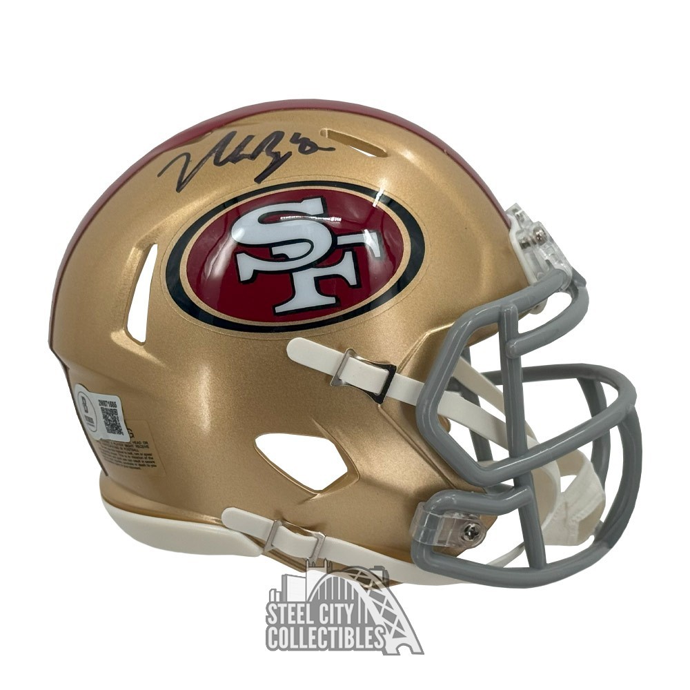 bosa football helmet Nick Autographed San Francisco 49ers Speed Authentic Beckett This helmet was hand signed by Nick Bosa in the presence of a Beckett authentication representative Joey Bosa Autographed Chargers Eclipse