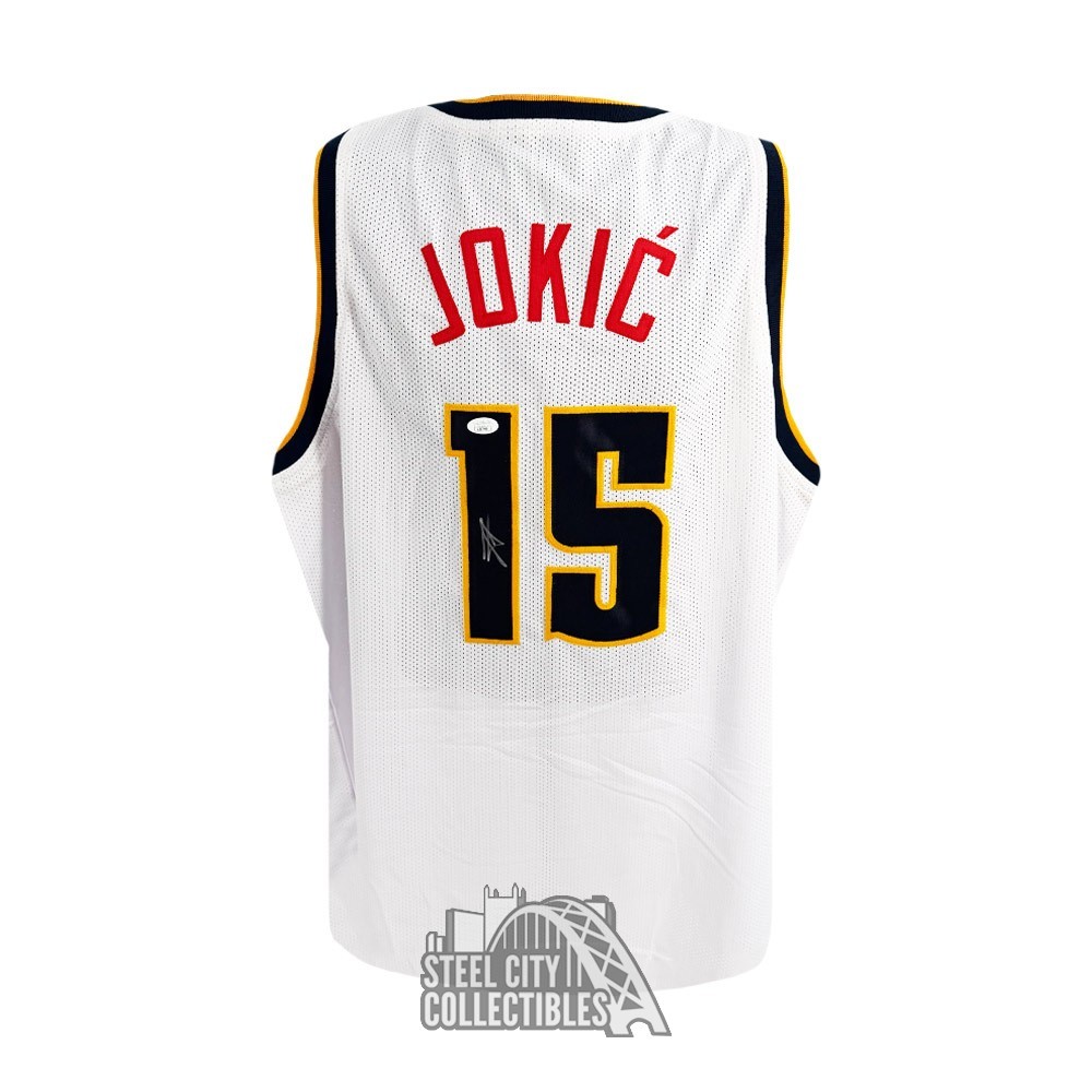 Nikola Jokic Autographed Denver Custom White Basketball Jersey
